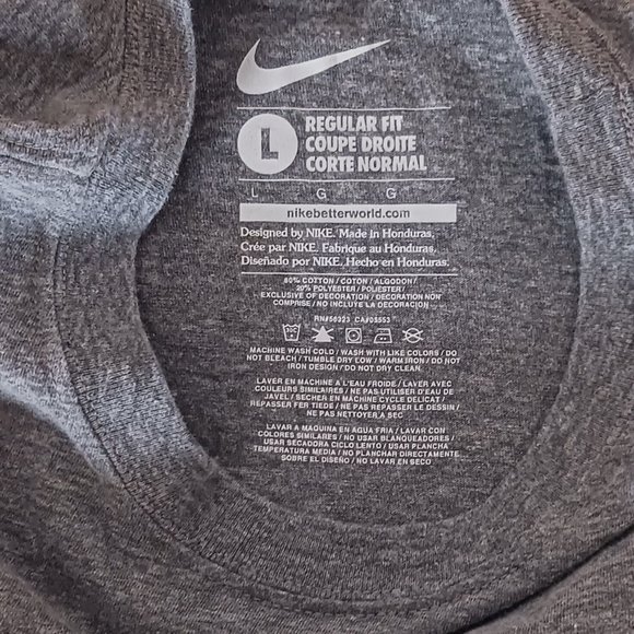 T Shirt Soccer Camp Academies Adult Size L Large Nike Gray Regular Fit - Picture 5 of 7